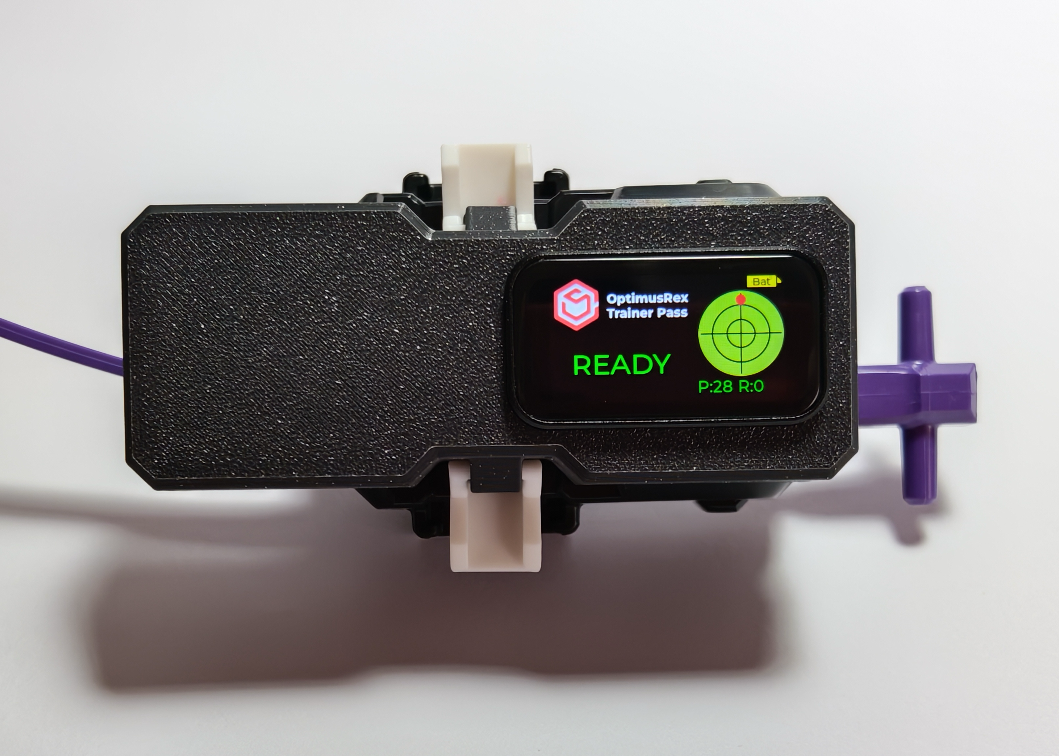 Device attached to launcher, powered on